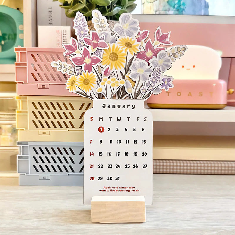 Calendrier de Bureau Bloomy Flowers 2025