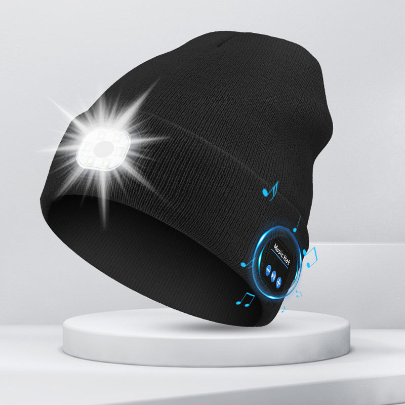 Bonnet Bluetooth avec lumière LED et haut-parleurs amovibles