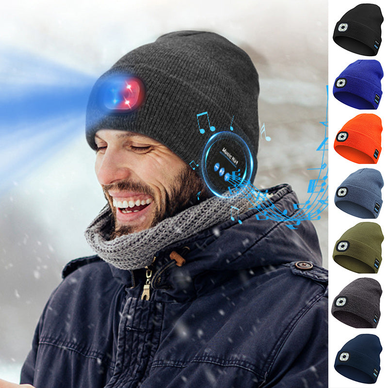 Bonnet Bluetooth avec lumière LED et haut-parleurs amovibles