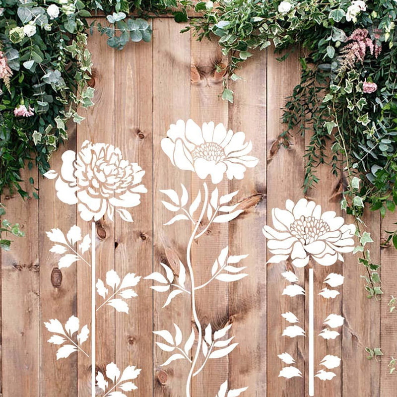 🔥Décoration DIY🌻 - Clôture de jardin Grandes fleurs Pochoirs de dessin