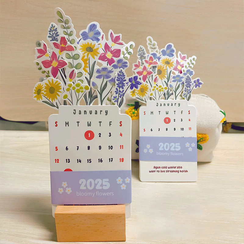 Calendrier de Bureau Bloomy Flowers 2025