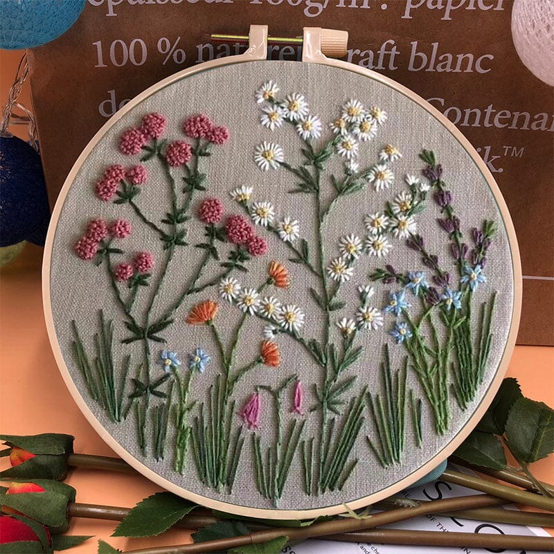 Kit de fleurs à broder pour débutant