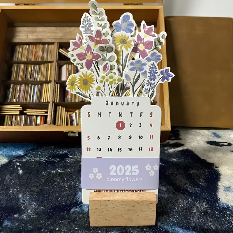 Calendrier de Bureau Bloomy Flowers 2025