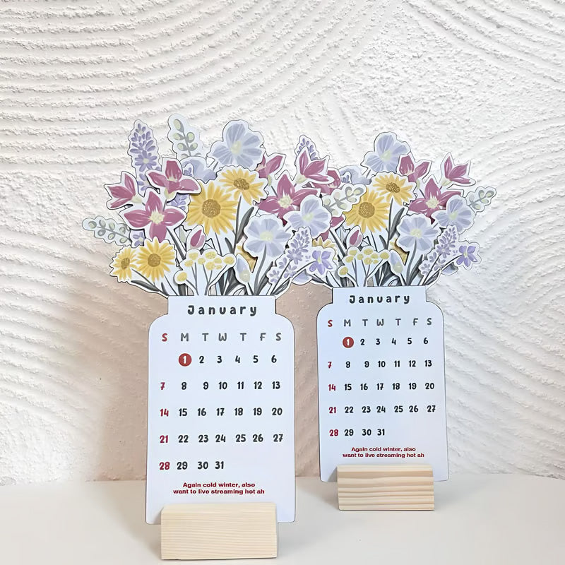 Calendrier de Bureau Bloomy Flowers 2025