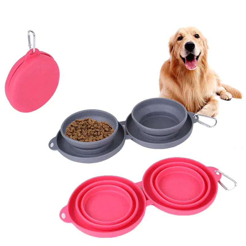 Ensemble de Gamelle Pliable de Voyage en Silicone pour Chien