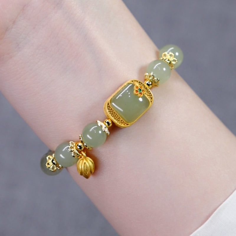 Bracelet de perles de jade Hotan