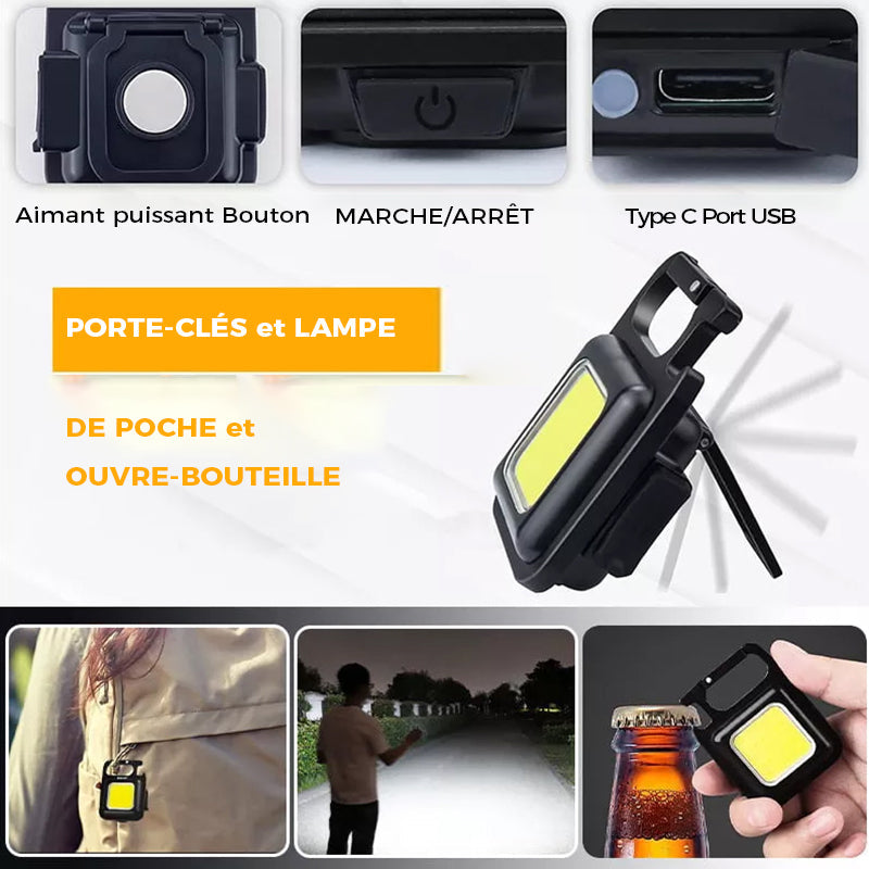 Lampe d'urgence porte-clés multifonctionnelle