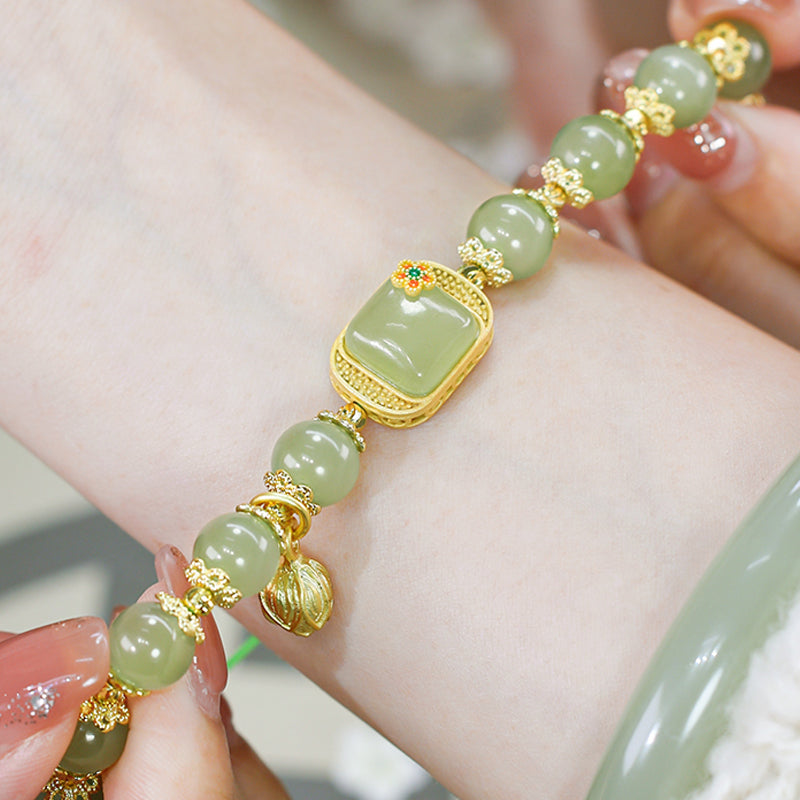 Bracelet de perles de jade Hotan