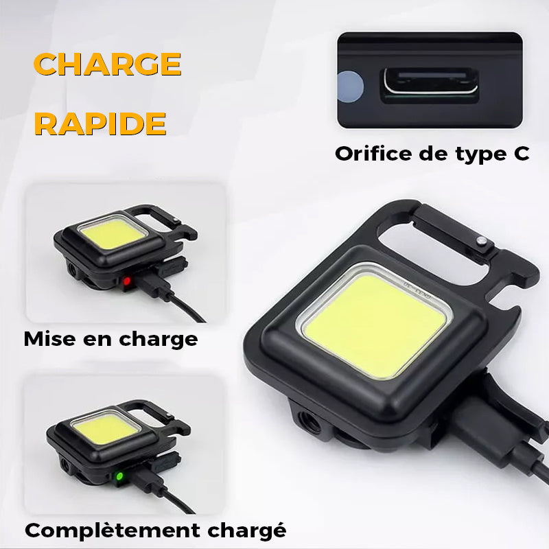 Lampe d'urgence porte-clés multifonctionnelle