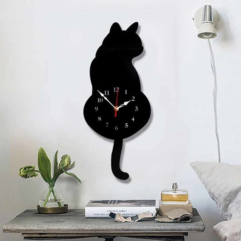 Horloge Murale en Forme de Chat Remuant La Queue