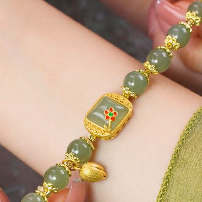 Bracelet de perles de jade Hotan