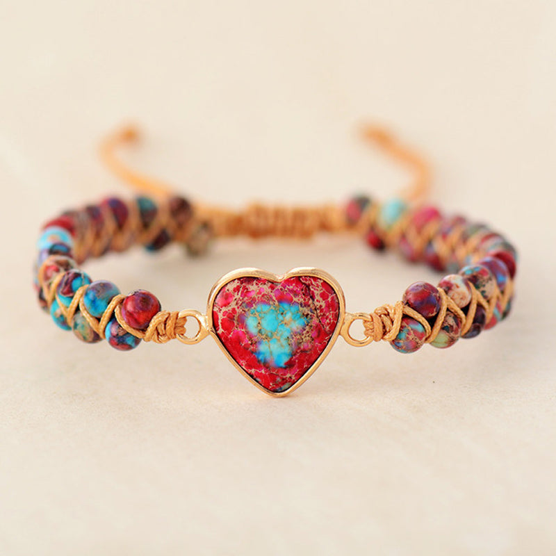 À ma petite-fille Love You Forever Jasper Heart Bracelet