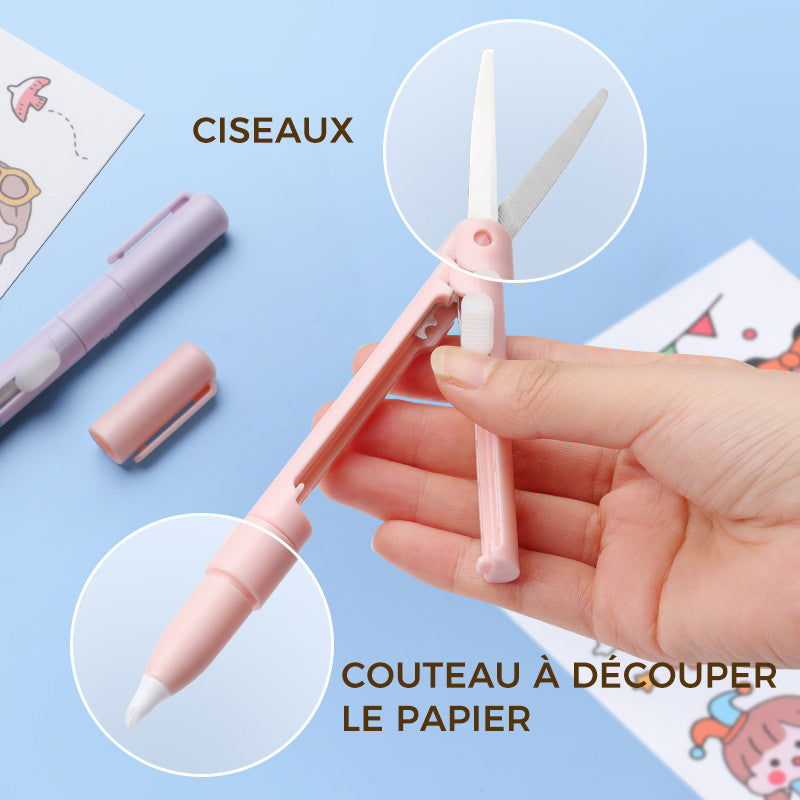 Mini ciseaux à stylo pliant couteau à graver pour enfants