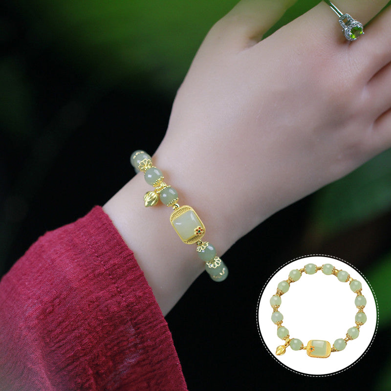 Bracelet de perles de jade Hotan