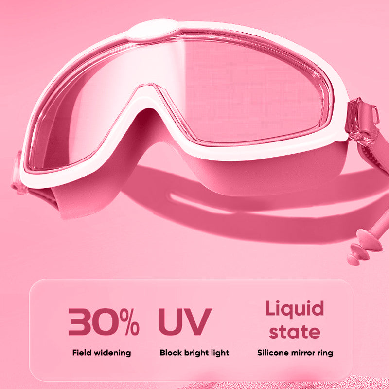 Lunettes de natation étanches et anti-buée à grand cadre HD