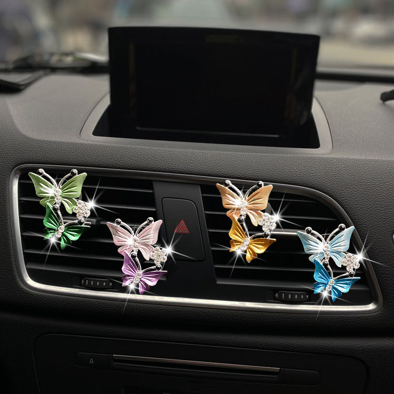 Accessoires de voiture papillon Bling, désodorisant de voiture mignon