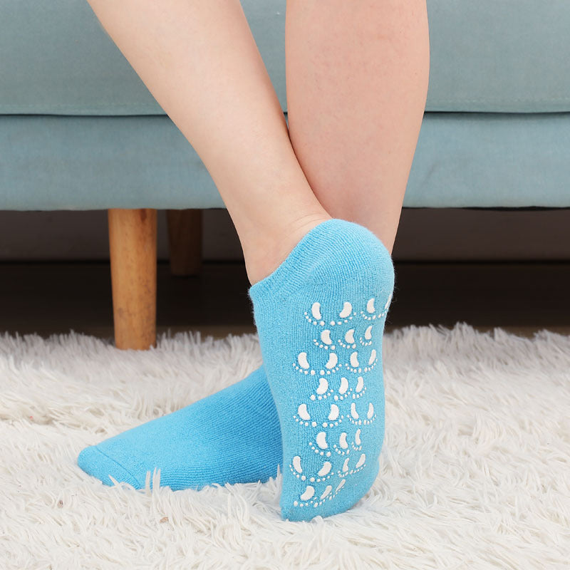 Chaussettes hydratantes avec doublure en gel pour le soin des pieds