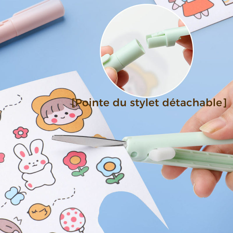 Mini ciseaux à stylo pliant couteau à graver pour enfants