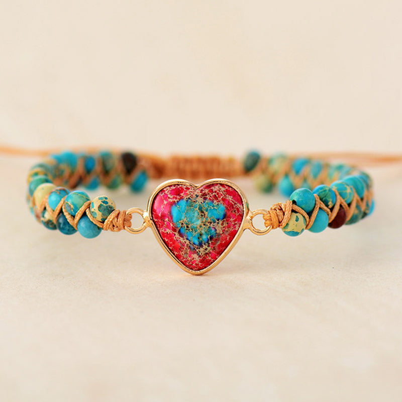 À ma petite-fille Love You Forever Jasper Heart Bracelet