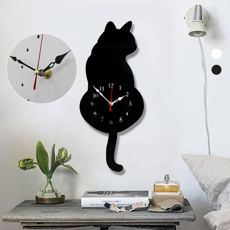 Horloge Murale en Forme de Chat Remuant La Queue