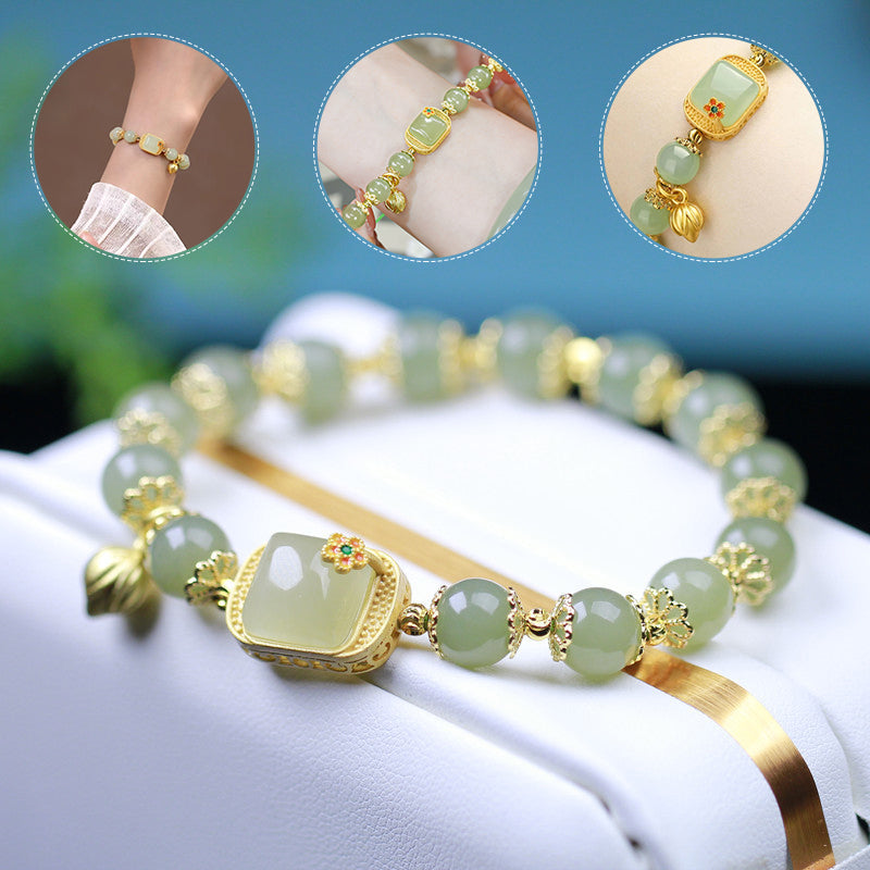 Bracelet de perles de jade Hotan