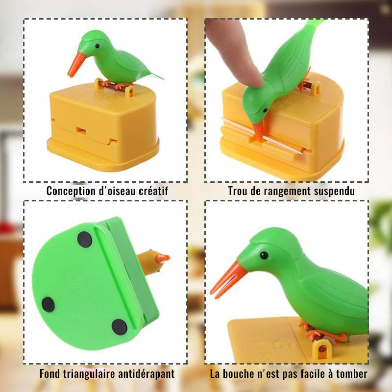 Boîte de cure-dents automatique créative Oiseau de dessin animé