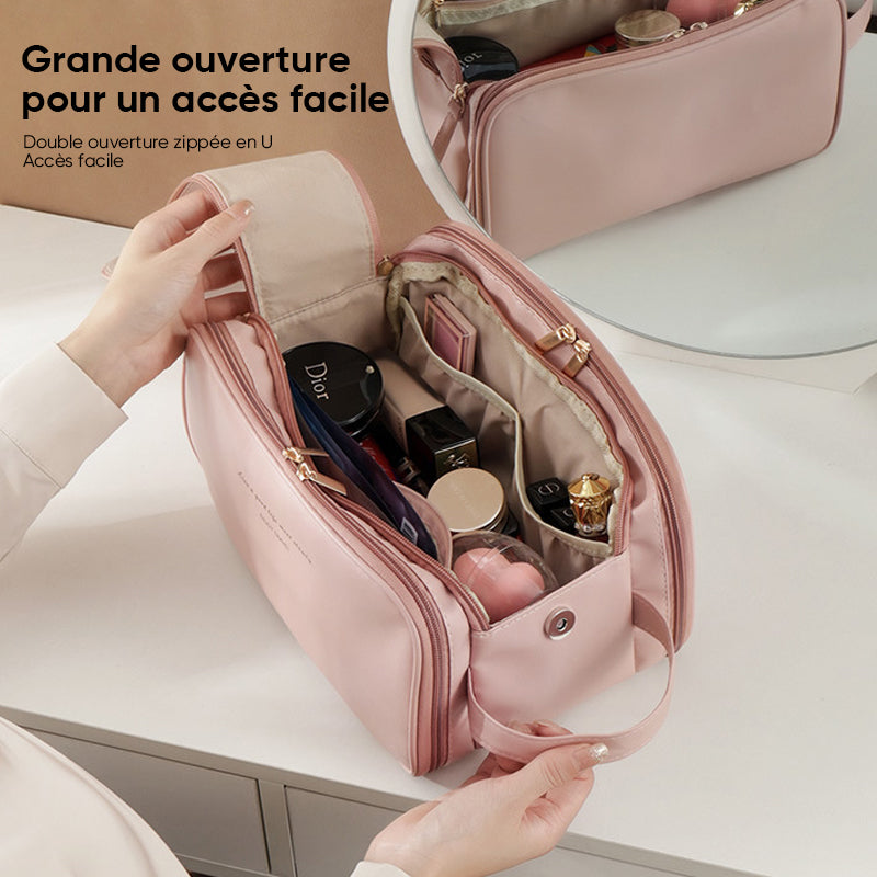 Sac à cosmétiques de grande capacité à trois couches