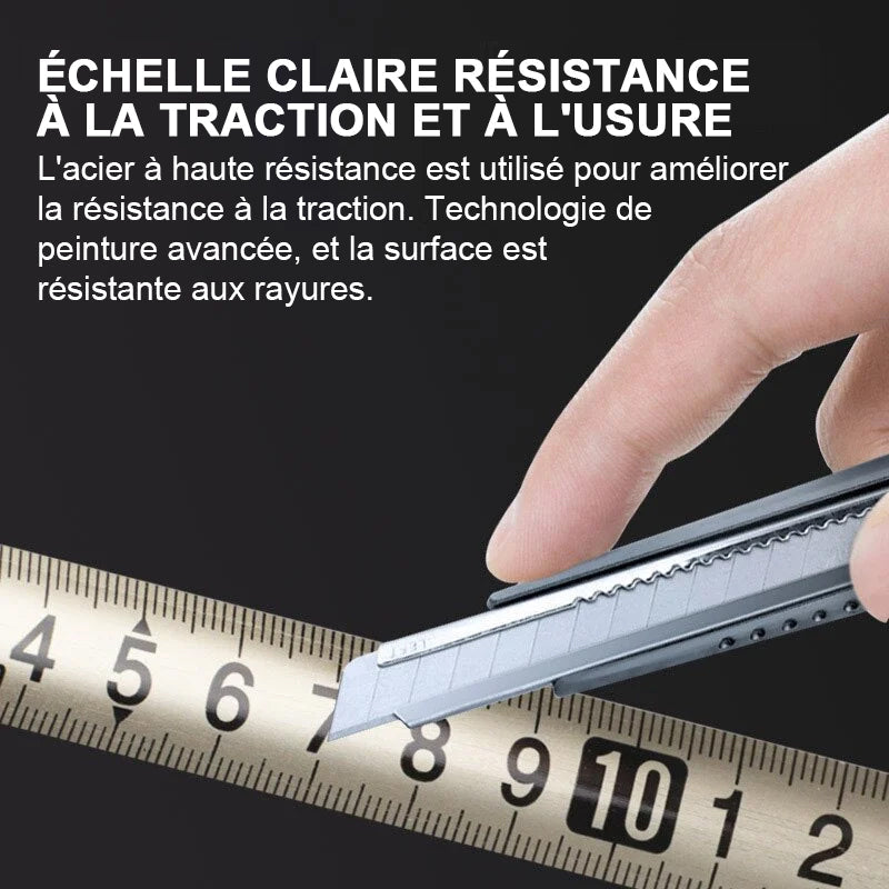 Règle métrique rétractable en acier inoxydable