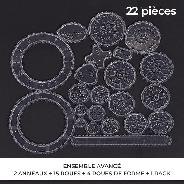 Ensemble de règles géométriques spirographes magiques 22 pièces/ensemble