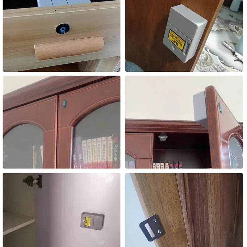 Serrure électronique pour armoire à tiroirs en bois