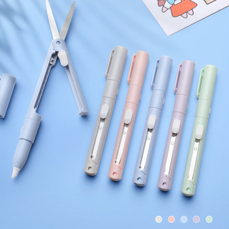 Mini ciseaux à stylo pliant couteau à graver pour enfants