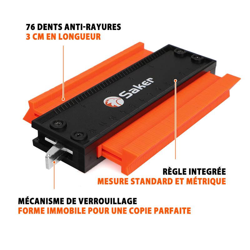 Saker Jauge De Duplication De Contour Avec Serrure Réglable