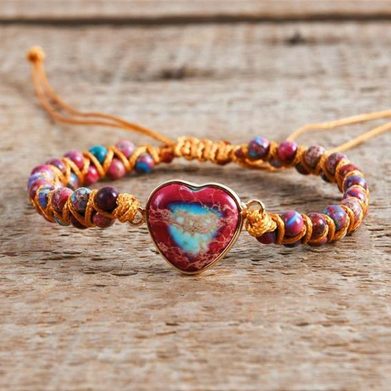 À ma petite-fille Love You Forever Jasper Heart Bracelet