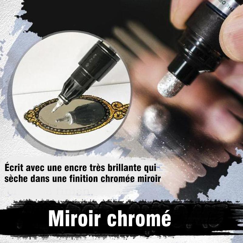 Stylo Marqueur à Encre d'Argent Effet Miroir