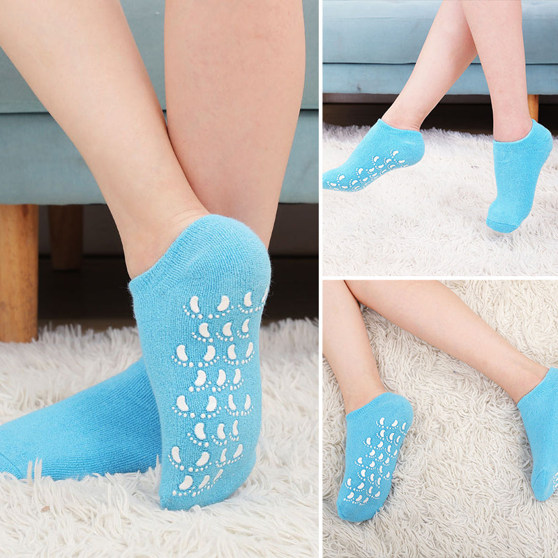 Chaussettes hydratantes avec doublure en gel pour le soin des pieds