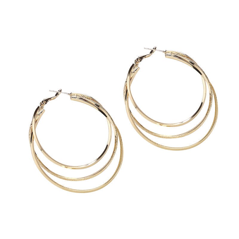 Boucles d'oreilles créoles triple anneau