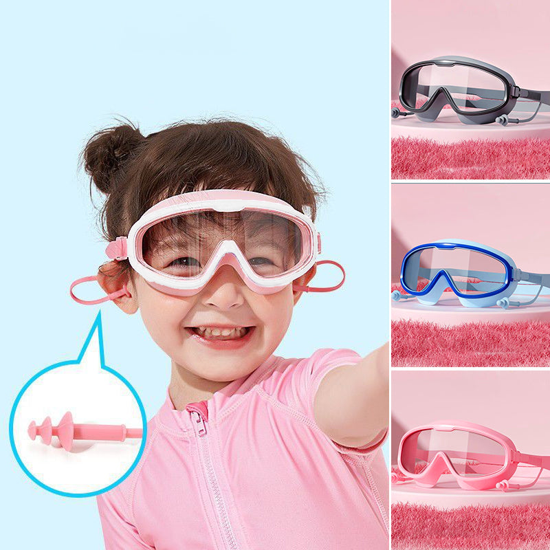 Lunettes de natation étanches et anti-buée à grand cadre HD